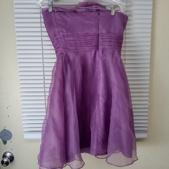 DAVID'S BRIDAL Elegant Purple Strapless Dress - Picture 5 of 7